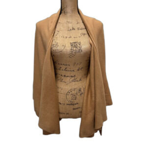 NWT Look by M Waterfall Shawl Vest Camel Tan Neutral Fall Sweater One Size